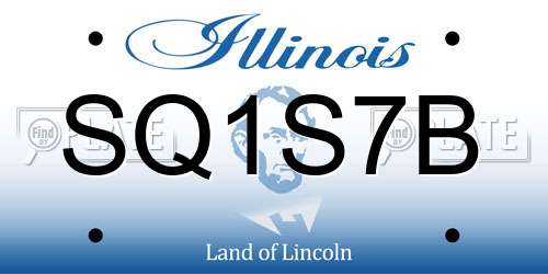 SQ1S7B Illinois License Plate