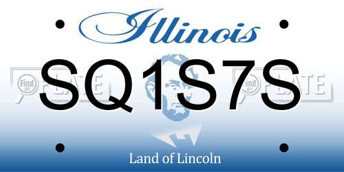 SQ1S7S Illinois License Plate