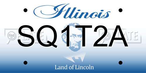 SQ1T2A Illinois License Plate