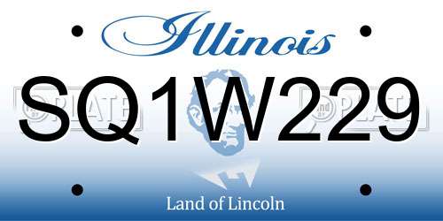 SQ1W229 Illinois License Plate