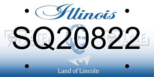 SQ20822 Illinois License Plate