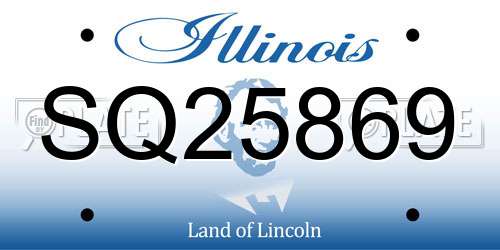 SQ25869 Illinois License Plate