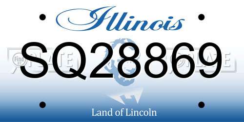 SQ28869 Illinois License Plate