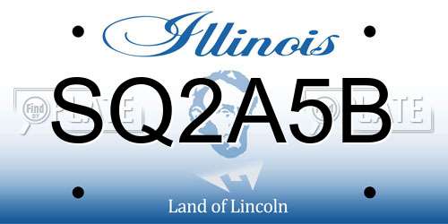SQ2A5B Illinois License Plate