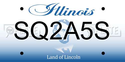 SQ2A5S Illinois License Plate