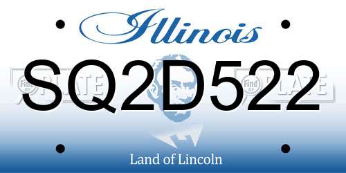 SQ2D522 Illinois License Plate