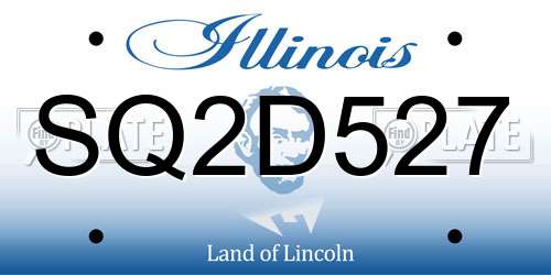 SQ2D527 Illinois License Plate