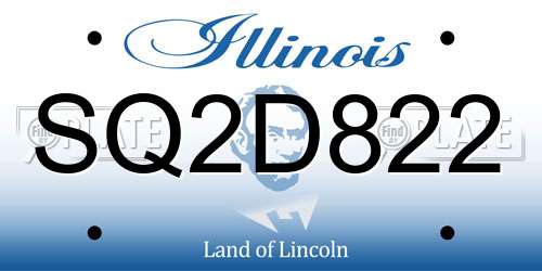 SQ2D822 Illinois License Plate