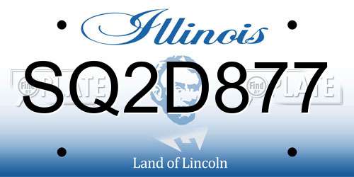 SQ2D877 Illinois License Plate
