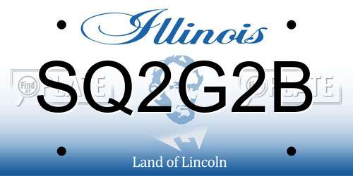 SQ2G2B Illinois License Plate