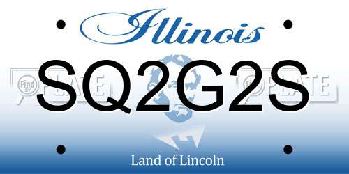 SQ2G2S Illinois License Plate