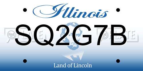 SQ2G7B Illinois License Plate