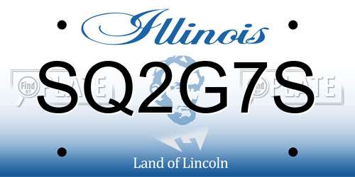 SQ2G7S Illinois License Plate