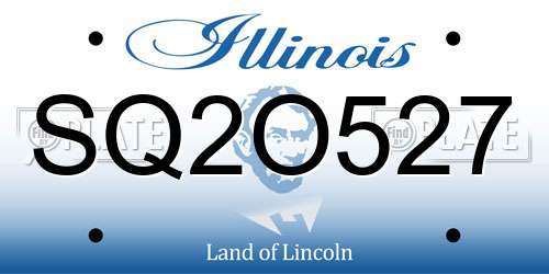 SQ2O527 Illinois License Plate