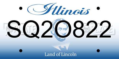 SQ2O822 Illinois License Plate