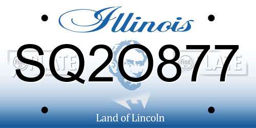 SQ2O877 Illinois License Plate