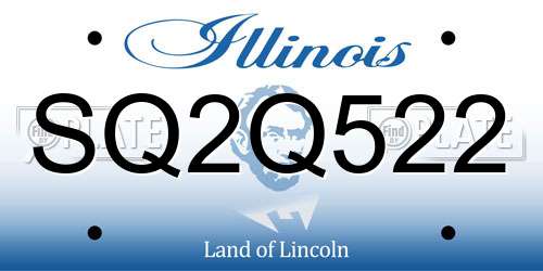 SQ2Q522 Illinois License Plate
