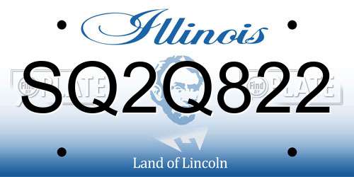 SQ2Q822 Illinois License Plate