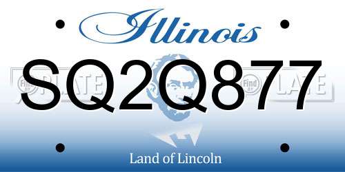 SQ2Q877 Illinois License Plate