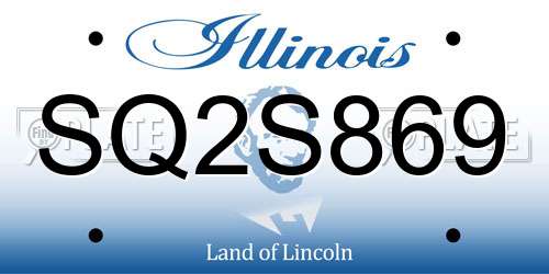 SQ2S869 Illinois License Plate