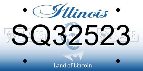 SQ32523 Illinois License Plate