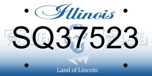 SQ37523 Illinois License Plate