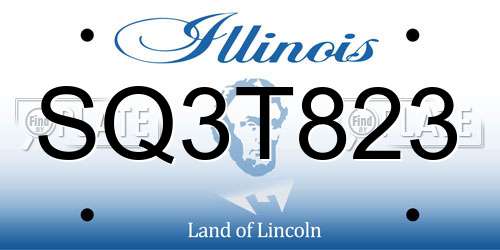 SQ3T823 Illinois License Plate