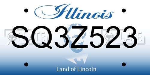 SQ3Z523 Illinois License Plate