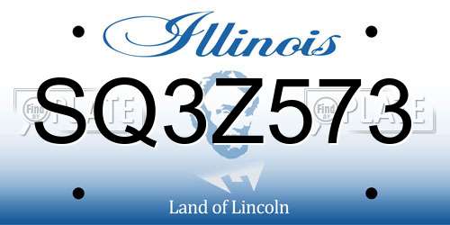 SQ3Z573 Illinois License Plate