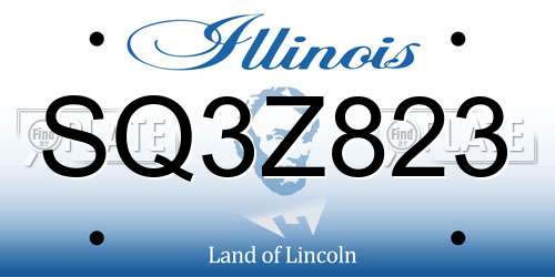 SQ3Z823 Illinois License Plate