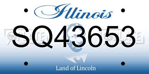 SQ43653 Illinois License Plate