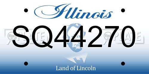 SQ44270 Illinois License Plate
