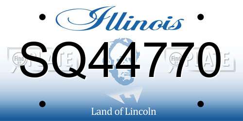SQ44770 Illinois License Plate