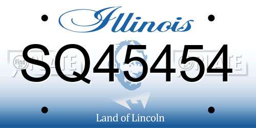 SQ45454 Illinois License Plate