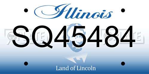 SQ45484 Illinois License Plate