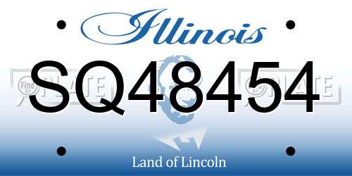 SQ48454 Illinois License Plate