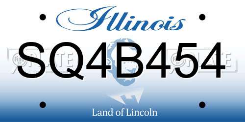SQ4B454 Illinois License Plate
