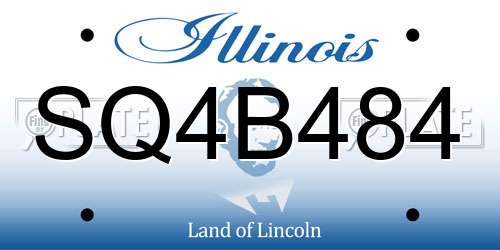 SQ4B484 Illinois License Plate