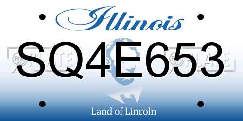 SQ4E653 Illinois License Plate
