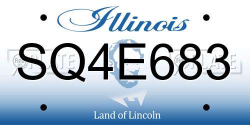 SQ4E683 Illinois License Plate