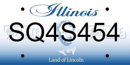 SQ4S454 Illinois License Plate
