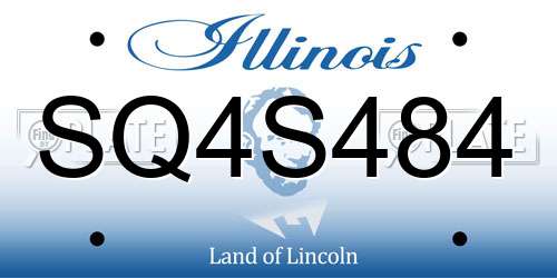 SQ4S484 Illinois License Plate