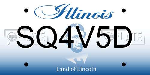 SQ4V5D Illinois License Plate