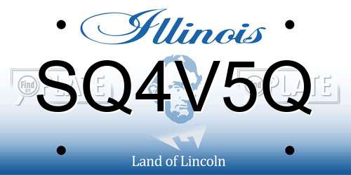 SQ4V5Q Illinois License Plate