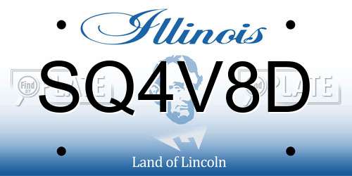 SQ4V8D Illinois License Plate