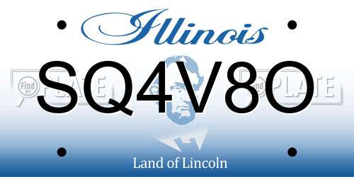 SQ4V8O Illinois License Plate
