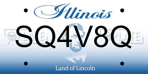 SQ4V8Q Illinois License Plate