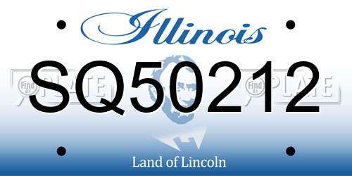 SQ50212 Illinois License Plate