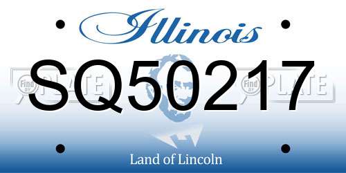 SQ50217 Illinois License Plate
