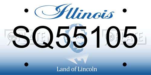 SQ55105 Illinois License Plate